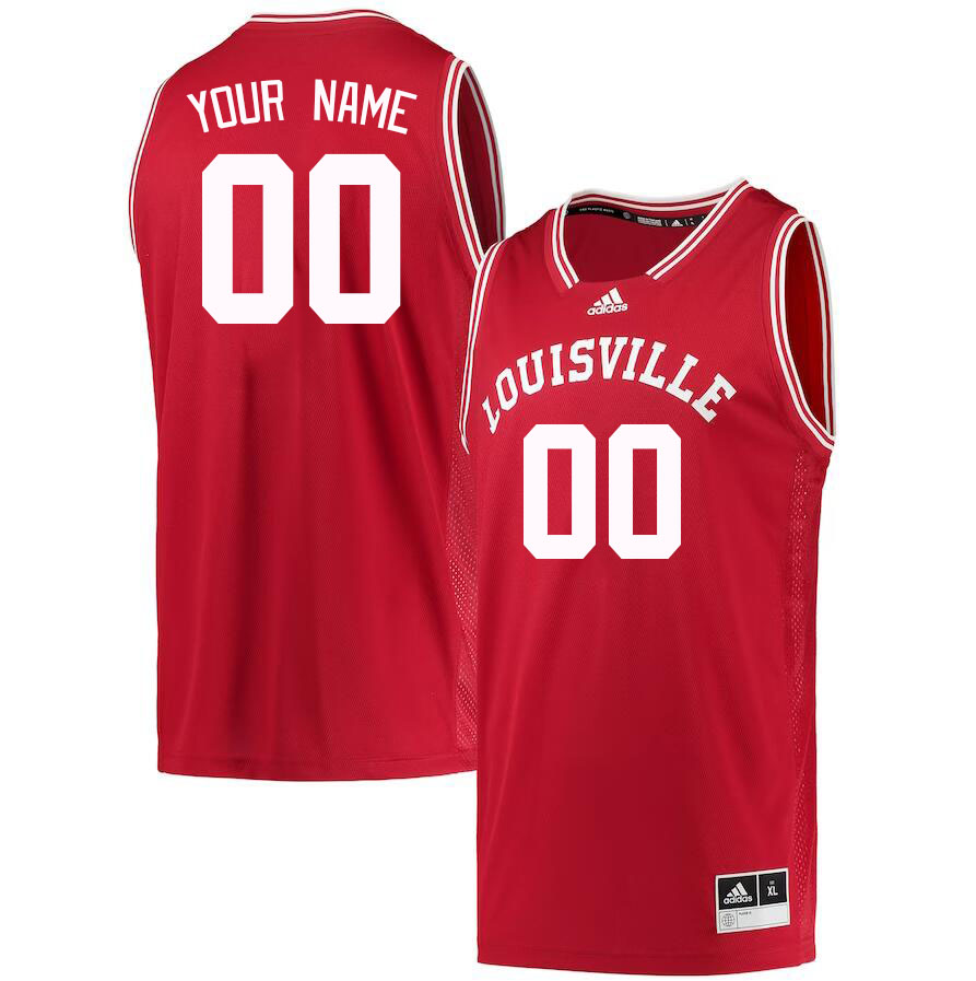 Custom Louisville Cardinals Name And Number College Basketball Jerseys Stitched Retro-Red